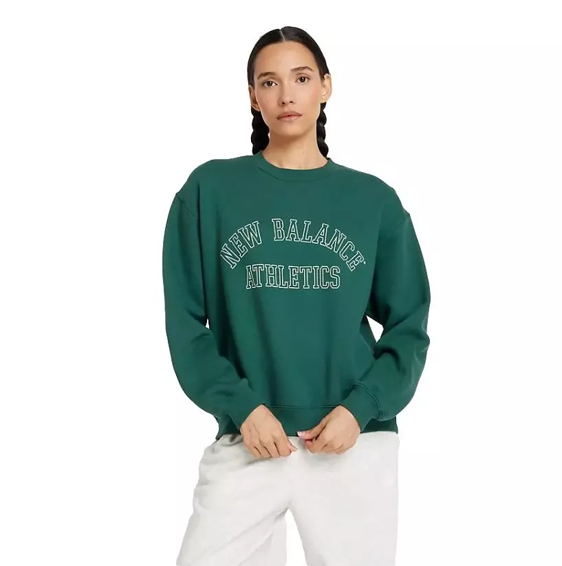New Balance Women's Graphic Fleece Crew Sweatshirt - Green